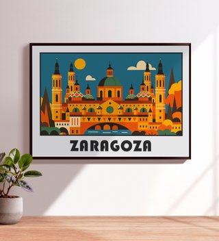 Cuadro póster ZARAGOZA Bauhaus A3