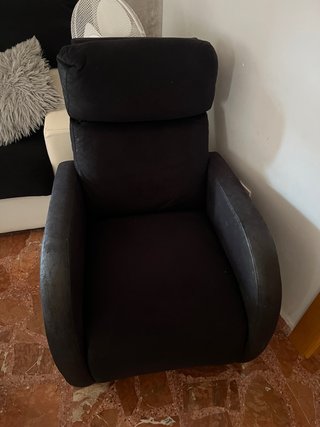 Sillón negro de tela