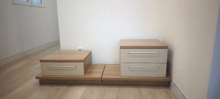 Conjunto de mueble modular con 3 cajones.