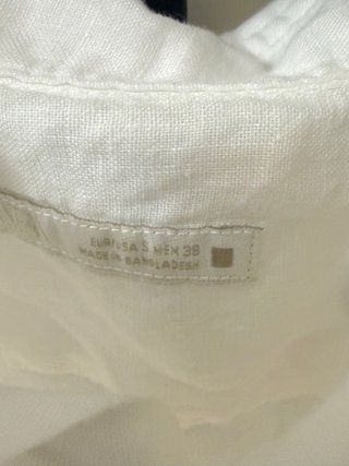 Camisa Lino Blanca Zara  Hombre