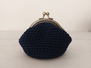 Monedero crochet vintage azul
