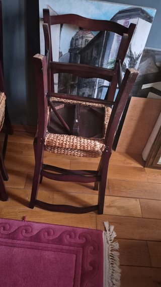 6 Sillas de Madera y Mimbre