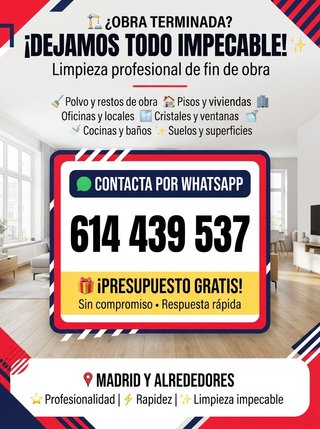 Limpieza Especializada de Obras, Locales y Naves