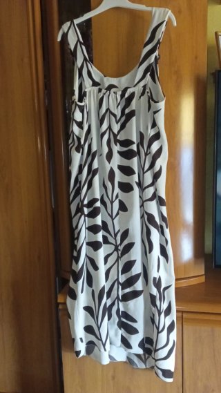 Vestido largo marfil y marrón Talla L