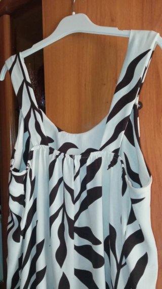 Vestido largo marfil y marrón Talla L
