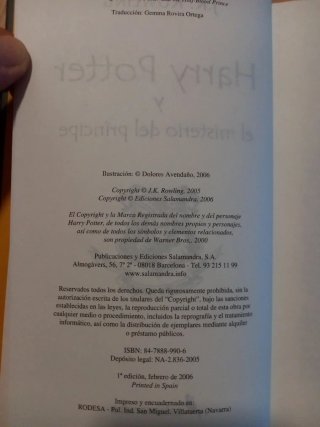 Harry Potter y el misterio del príncipe. Rowling.