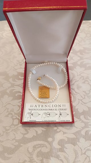 Oferta ! Collar perlas naturales y cierre oro 18 k