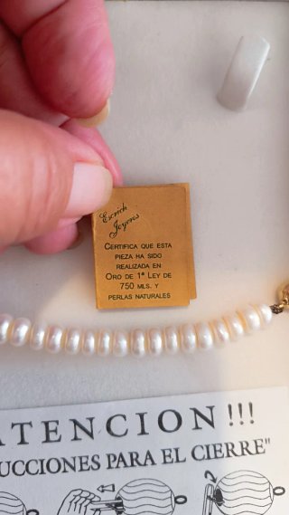 Oferta ! Collar perlas naturales y cierre oro 18 k