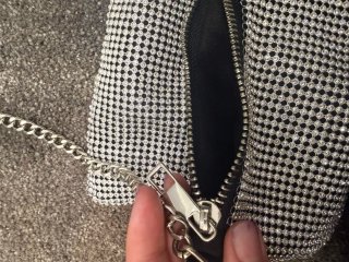 Bolso de fiesta Stradivarius patron cristales