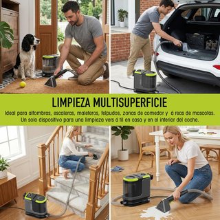 HYCHIKA Limpiador Tapicerías 1800W 17kPa 4en1