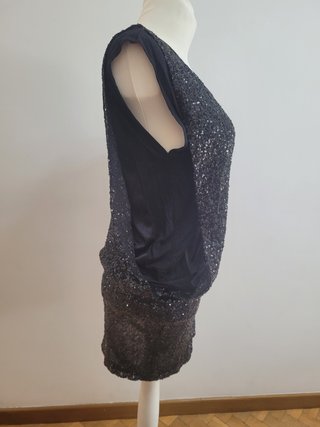 Vestido corto lentejuelas negro