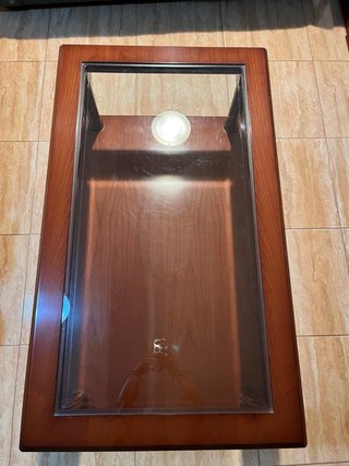 Mesa de centro madera y cristal rectangular