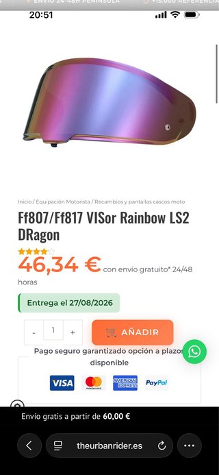 Visera LS2 Dragon, Rainbow