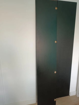 2 Puertas Armario/Vestidor Negro + 8 bisagras.