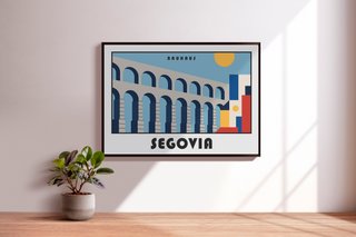 Cuadro Póster SEGOVIA - A3 Acueducto Bauhaus