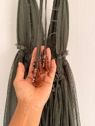 Dos Vestidos Beige/Marrón Cuello Halter