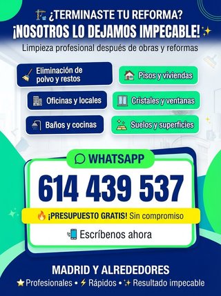 Limpieza Integral de Espacios Tras Reformas