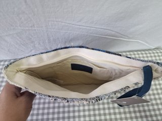 Bolso Dayaday tejido azul y beige nuevo (etiqueta)