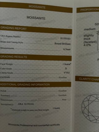 Moissanite 1 Ct Rotondo Brillante