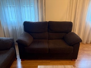 Set di 2 divani in velluto marrone scuro