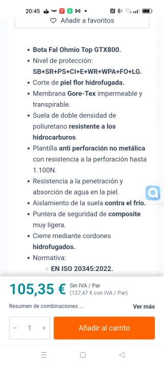 Botas de trabajo S5 Puntera Metálica  T43
