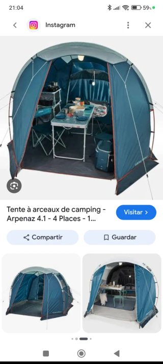 Tienda de campaña Arpenaz 4.1 comprada en mayo.