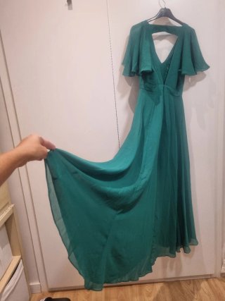 Vestido largo fiesta verde