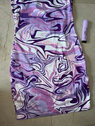 Vestido halter estampado multicolor