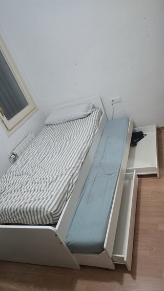 Cama nido IKEA 90x120 con 2 cajones + 2 colchones