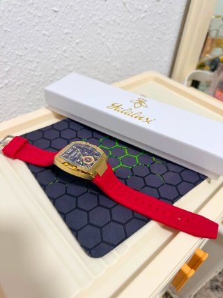 Reloj yalalushi Hombre Dorado y Rojo