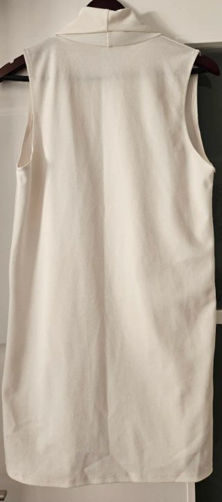 Blazer largo sin mangas blanco talla única