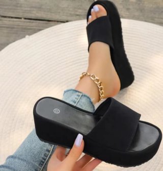 Sandalias de cuña negras talla 38
