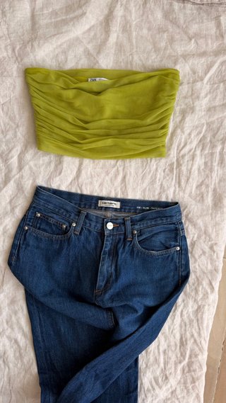 Jeans Carhartt HW/SLIM Tapered Azul Talla 34/36