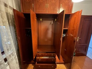 Armario antiguo clásico de madera con espejos
