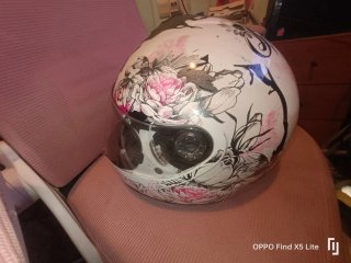 Casco de Moto Shark Blanco con Dibujos