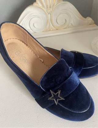 Zapatos niña Bass azul terciopelo estrella