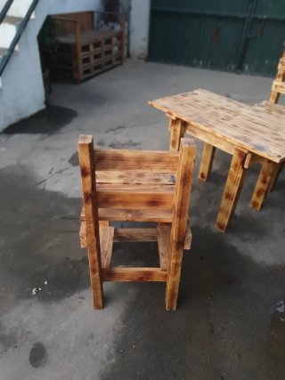 Silla exterior madera palets jardín
