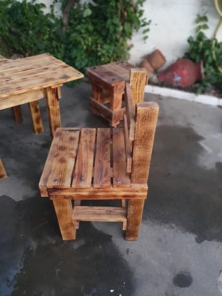 Silla exterior madera palets jardín