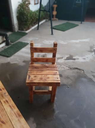 Silla exterior madera palets jardín