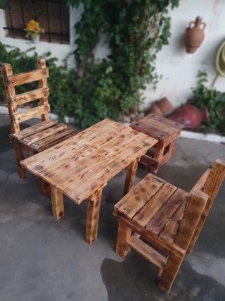 Silla exterior madera palets jardín