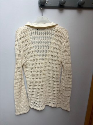 Camisa Zara Crochet Talla Única Beige