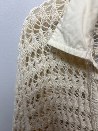 Camisa Zara Crochet Talla Única Beige