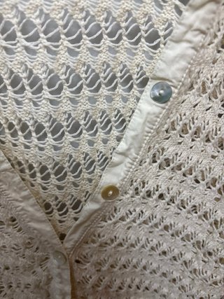 Camisa Zara Crochet Talla Única Beige