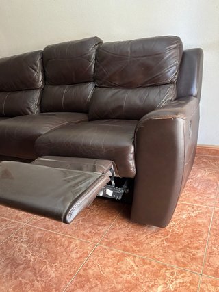 Sofá de 3 plazas con reposapiés reclinable
