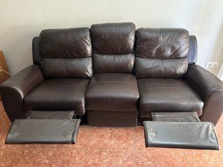 Sofá de 3 plazas con reposapiés reclinable