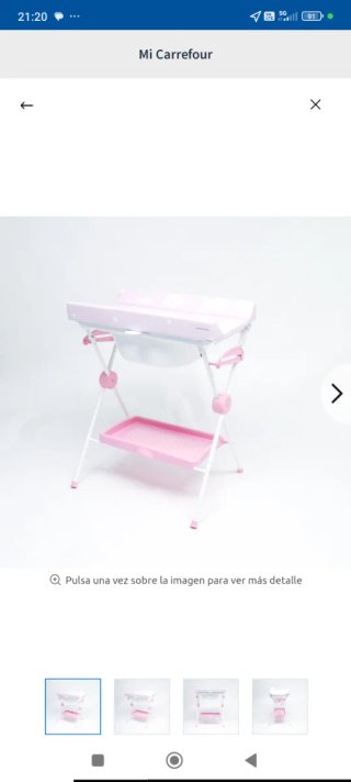 Bañera cambiador bebé rosa y blanco