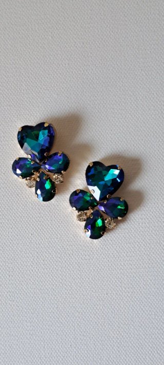Pendientes de fiesta azules y verdes