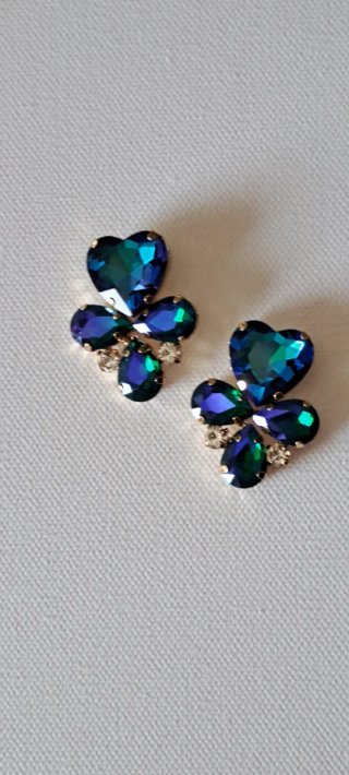 Pendientes de fiesta azules y verdes
