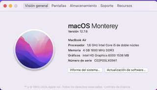 MacBook Air 2015 i5 256GB 4GB Plata