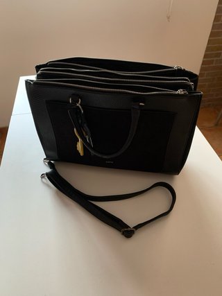 Maletín Parfois Negro y Azul con Llaveros